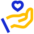 Icono de mano sosteniendo un corazón